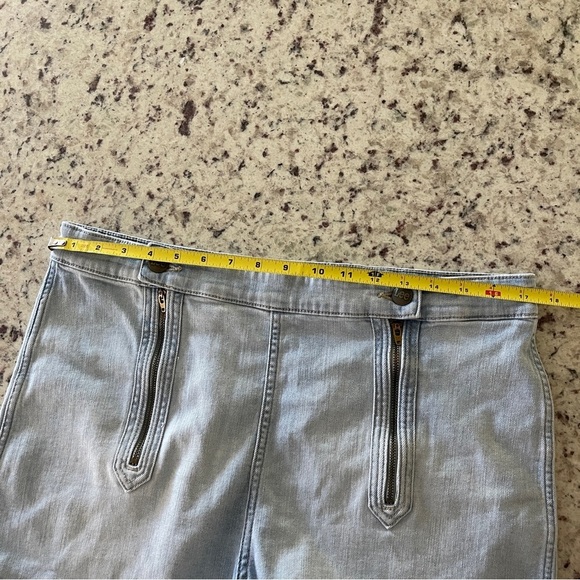 Lee Heritage High Rise Double Zipper Front Shorts Size 16 Light Blue Denim Women - Picture 9 of 10